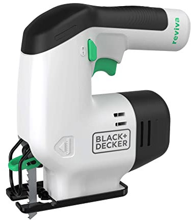 Black & Decker Reviva REVJ12C-GB - Seghetto alternativo a batteria da 12 V realizzato al 50% in materiale riciclato, veloce e preciso nel taglio di legno, plastica e metallo