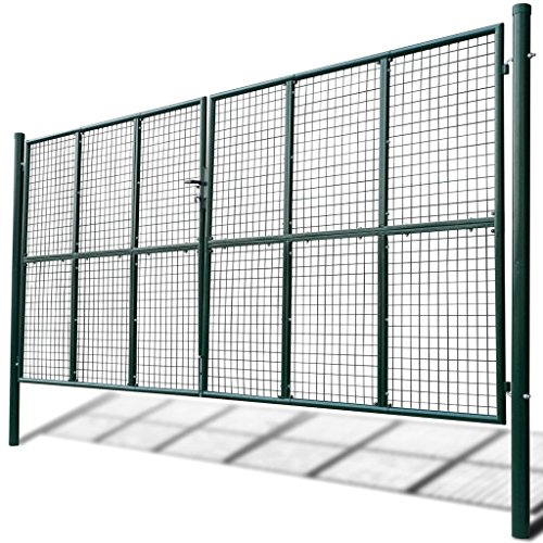 ZEYUAN GartenTor, Gartentür, Gartentüren, Gartenzaun Tür, Zauntür, Flügeltore, Garten Türe, Zauntor, 415 x 225 cm / 400 x 175 cm
