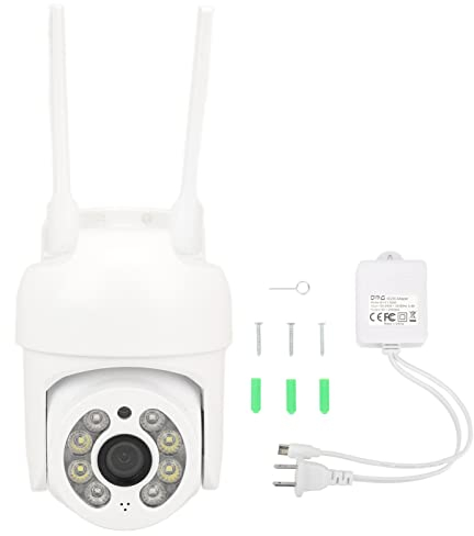 banapoy Telecamera Sicurezza Wireless, 1080P HD WiFi Intelligente Impermeabile Ip66 Telecamere Sorveglianza A Cupola per Interni Esterni, Rilevamento del Movimento, Visione Notturna (UE 100‑240 V)