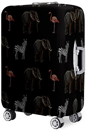 Surwin 3D-Elefant-Druck Reise Kofferschutzhülle Waschbare Reisetasche Kofferbezug Elastisch Kofferhülle Gepäck Cover Reisekoffer Hülle Schutz Bezug Schutzhülle (XL (30-32 Zoll),Schwarz)