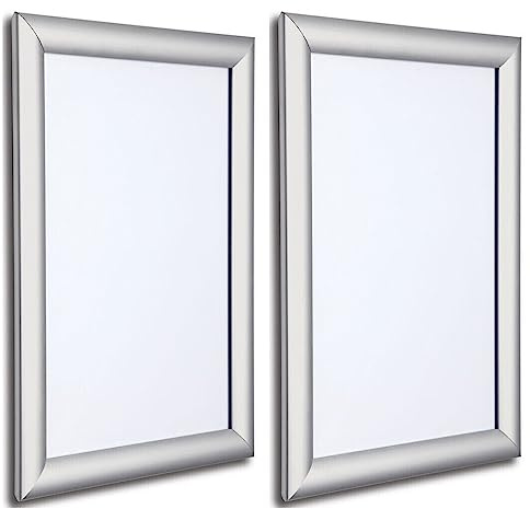Biggest Aluminium Snap Frame Posterrahmen Clearence Sale in Schwarz und Silber Farbe (2 x A5 Silber gestrichen)