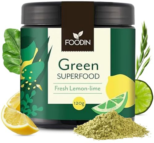 Superfood verde lime fresco al limone 120 g con criniera di leone, yerba mate e probiotici