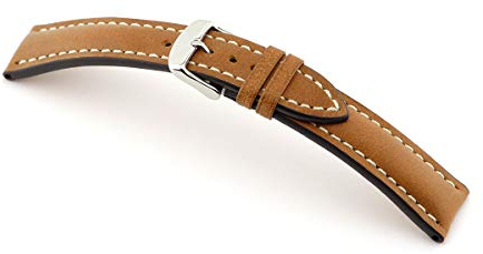 RIOS1931 York Uhrenband handgemacht in Deutschland Klassisch 20mm Cognac