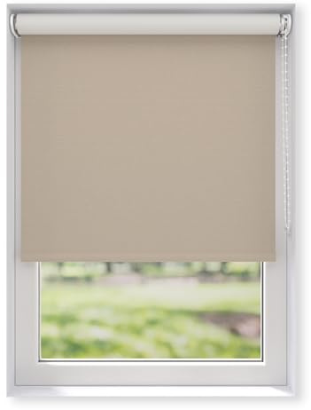EFIXS Thermorollo White Reflex, Breiten: 43-243 cm, Höhe bis 275 cm, Hier 123 x 190 cm (BxH) Kamel, Verdunklungsrollo mit Reflexionsbeschichtung, Kettenzug