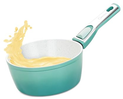 Cerafit Revolution Stielkasserolle 18 CM, kleiner Top mit Keramik Antihaftversiegelung, abnehmbarer Griff, Spülmaschinengeeignet, Thermo Speed Induktion Technik PFAS frei