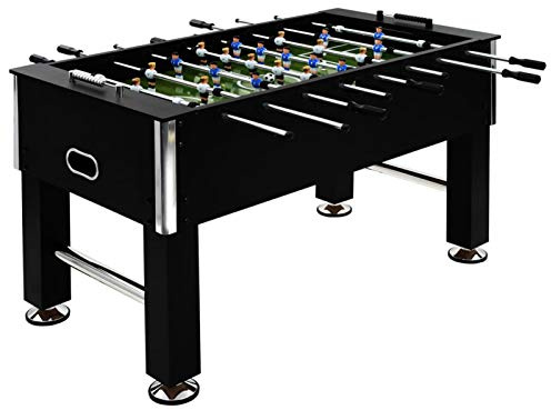 IKAYAA Futbolín de Acero, Futbolín Profesional para Niños y Adultos Mesa de Futbolín para Casa o Salas de Juego Fácil de Montar 140 x 74,5 x 87,5 cm Negro