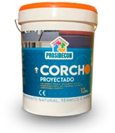 Prosidecon Projected Cork Paint, 12 kg, 15 years warranty, waterproof and thermal and acoustic insulation, applied to 6 mm gun, for roofs, facades and interiors (24)