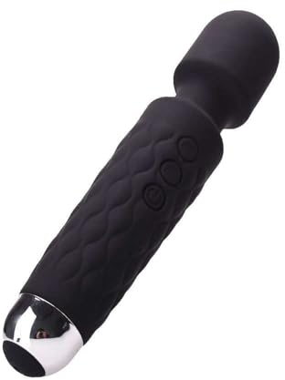 Vibrator Sex Toy - Magic Adult Wand for Her-for Couples or Individuals-Soft, Sexy, Vibrating Waterproof Silicone Massager Flexible Head-Electric Dildo for Ladies Sex toys4couples Men & Women (Black)