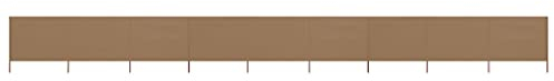 Chaduof 9-teiliges Windschutzgewebe 1200 x 160 cm Taupe, Zaun Sichtschutz, Sichtschutz Garten, Windschutz, Gartensichtschutz, Bauzaun Sichtschutz, Terassen Sichtschutz - 47201