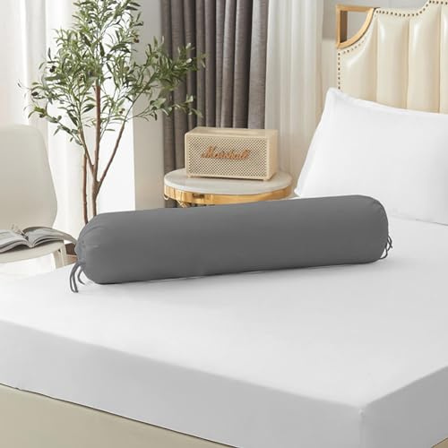 Lot de 2 Housses de Traversin Roulées 35 x 106 cm - Housse Ronde Respirante (Gris Clair) - Housse Uniquement, Traversin Non Inclus