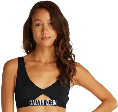 Calvin Klein Top de Bikini Mujer Bralette con Detalle Cut-out, Negro (Pvh Black), L