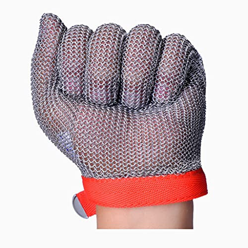 Schnittschutzhandschuhe Schnittschutzhandschuhe aus lebensmittelechtem Edelstahl, Sicherheitshandschuhe für Metzger und Fleischköche zum Schneiden und Töten von Fisch (Größe: 1 Stück/L) (1 Stück