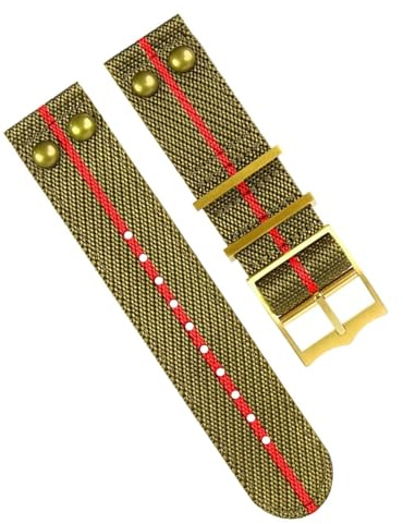 honyeuk Nylon-Canvas-Stoff-Uhrenarmband Für Rolex-Uhrenarmband, Nietenarmband, 22 Mm(A25 Gold Buckle,20mm)