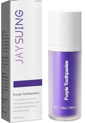 Purple Teeth Whitening Toothpaste, Lila Zahnaufhellung,Zahnpasta Repair Zahncreme Aufhellen Zahnpasta Corrector Farbkorrektur, Entfernung Von Flecken Kaffee, Rauchen, Gelbe Zähne（2×30 ml)