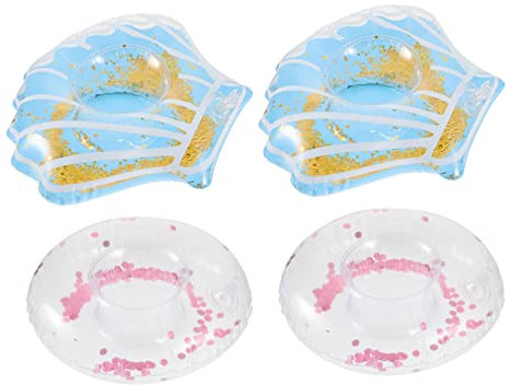 NAMOARLY 12piezas Portavasos Inflable Piscina Acuático Niño Niña Verano Flota Resistente Portátil Fiesta Familiar