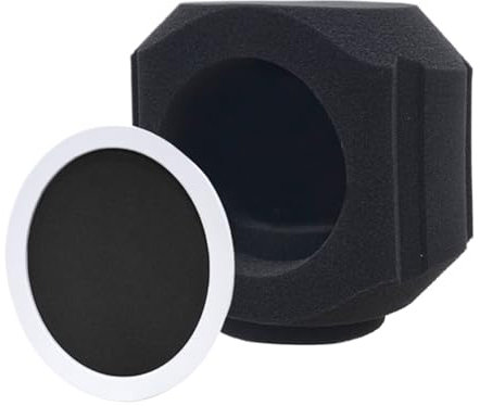 - Micrófono de Pantalla antiviento (Carcasa acústica con Filtro antirruito), diseño de Globo Aislante portátil con Reductor de Sonido para grabación de Estudio y edición de Audio