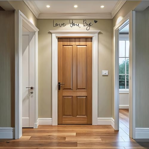 Wmzjnljy Love You Bye Above Door Sign Black Wall Art for Hallway Decor for Hallway and Stairs,Wall Decoration Sign for Valentines Decorations(Z117-1)