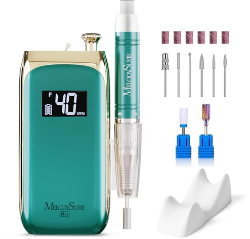 MelodySusie Ponceuse pour Ongles MB450C pour Prothésistes Ongulaires | 40000 tr/min, Rechargeable, Moteur Sans Balais, Écran LCD, pour Stylisme Ongulaire & Retrait du Gel, pour Salon