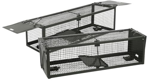 Exbuster Rattenfalle: 2er-Set XXL-Lebendfallen für Mäuse und Ratten, 39 x 12,5 x 10,7 cm (Marderfalle, Lebend-Fallen, Maus)
