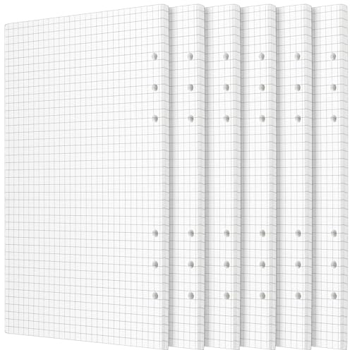 HEIYUET 540 Blätter A5 Papier Kariert, 6 Löch Nachfüllpapier A5 Ringbuch Papier Kariert, a5 Planer Einlagen Nachfülleinlagen Refill Paper für Notizbuch, 6 Löch Ringmappei, Tagbuch