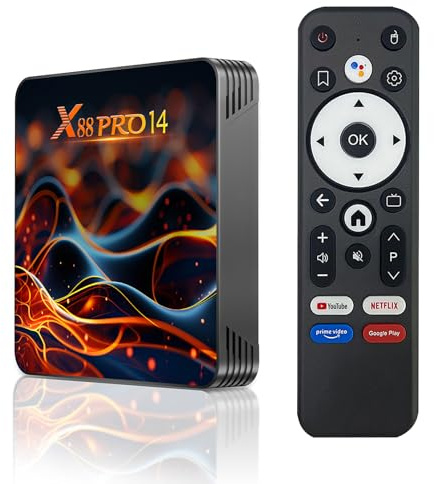 TV BOX Android 14.0,X14 PRO smart tv box 2GB RAM 16GB ROM RK3518 Quad-Core 64bit Cortex-A53 Mali 450 MP2 GPU Support 4K 3D 1080P 2.4/5.0GHz WIFI BT5.0 10/100M Ethernet DLNA HDMI2.0 USB3.0 H.265