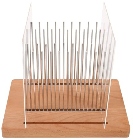 Alipis Tabla para cortar pan: Rebanadora de pan de madera con guía de ancho ajustable - Estación de corte antideslizante para rebanadas uniformes de sándwich y masa madre