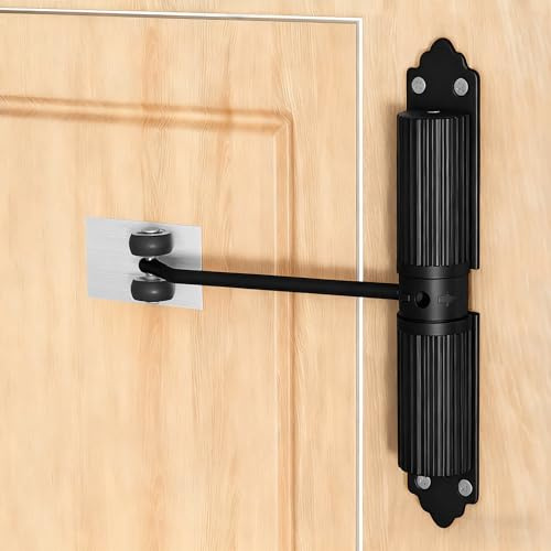 Chiudiporta automatico, 1 chiudiporta per interni ed esterni, ideale per porte di camera, uffici, cancelli da giardino (nero)