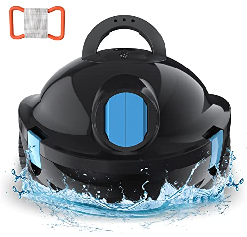 Y10 Cordless Robotic Pool Cleaner, Automatic Pool Vacuum - Ultra Long Battery Life, Powerful Suction, Self-Parking, Lightweight for Above/Inground Pools Up to 65ft/1100 Sq.Ft (Coal)