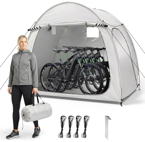 Outvita Bike Tent, Outdoor Portable Bicycle Storage Sheds with 210D Oxford Fabric PU4000 Waterproof Cover for 2-3 Bikes, Storage Cover Shelter for Motorcycle,Garden Tools,Toys,Lawn Mower