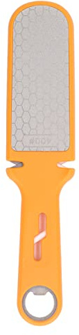 Affilacoltelli a doppia faccia 6 in 1 Pietra per affilare coltelli portatile multifunzione per Campeggio Adamas PP Comfort Grip 120x60mm 270mm (Arancia)