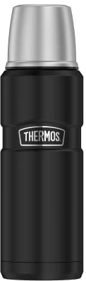 Thermos Termo de Acero Inoxidable, Acero Inoxidable, Negro, 7,5 x 7,5 x 24,4 cm
