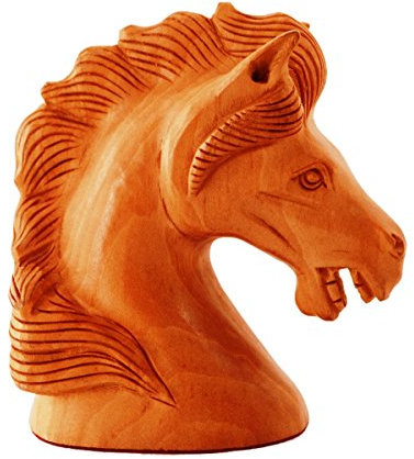 Purpledip bois sculpté Cheval Tour de poitrine ; miniature Idol pour table TOPS, doté, indien Cadeau (11259)