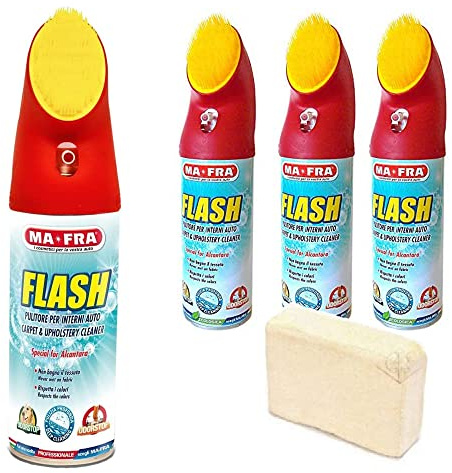 HITOPSELLER® MAFRA FLASH Pulitore Spray Interni Tessuti Auto 400 ml + Spugnetta per applicazione in omaggio (4)