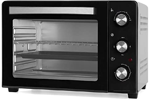 Horno de Convección 25 litros. Potencia: 1.500 W. Selector de temperatura de 100-230°C. Temporizador hasta 60 minutos.
