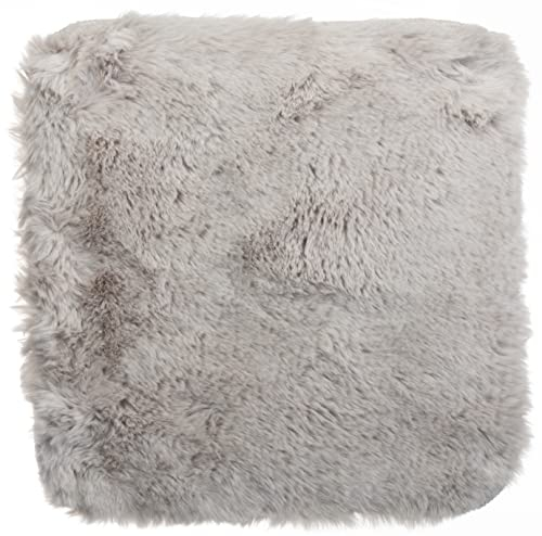 Brandsseller Sitzkissen Teppich 38 x 38 cm Lammfelloptik quadratisch Kunstfell Fellimitat Langflorteppich Lammfellauflage Schaffellimitat - Hellgrau