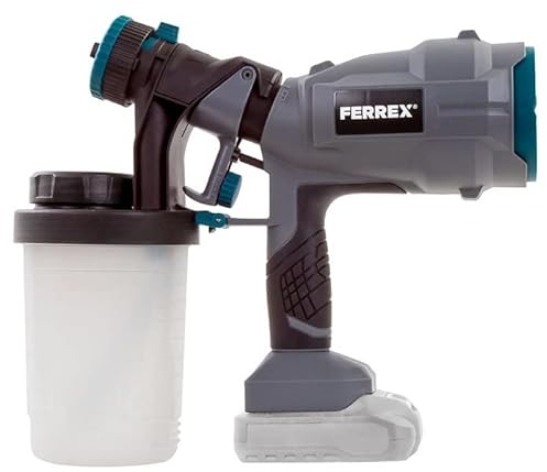 Ferrex Farbfeinsprühgerät ohne Akku & Ladegerät | 3 Düsen Farbfein-Sprühgerät, 900ml für 20V Akku System