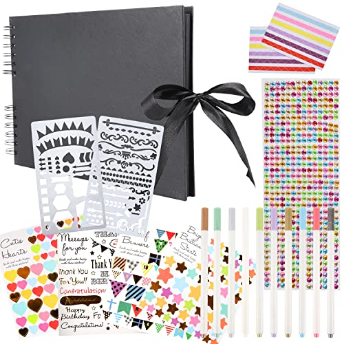 Sgehai Álbum de fotos páginas negras, libro de fotos para personalizar