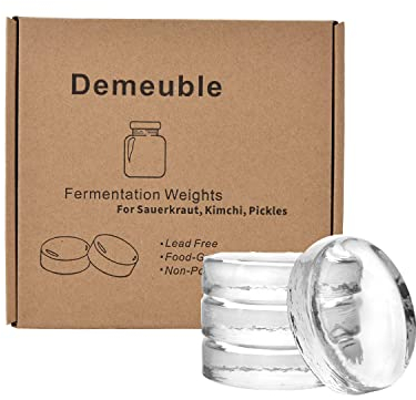 Paquete de 4 pesos de fermentación de vidrio para tarro de boca ancha, chucrut, kimchi, conservación de encurtidos