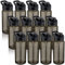 12 Pcs Plastic Sports Bottles 17 oz Reusable Water Bottles Bulk Portable Sports Drink Bottles Cups Pack Bike Water Bottles with Handle for Kids Adult School Teams Gym Hike Camping Cycling (Grey)