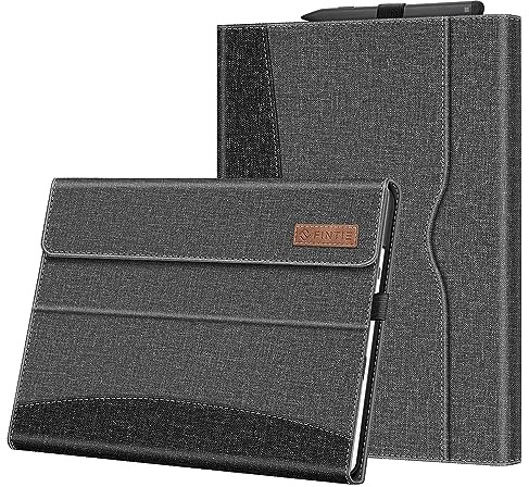 Fintie Hülle für Microsoft Surface Pro 11/10 / 9 (2024-2022) 13 Zoll | Multi-Sichtwinkel Kunstleder Tasche Schutzhülle mit Dokumentschlitze Stift Halter, Type Cover Kompatibel, Grau