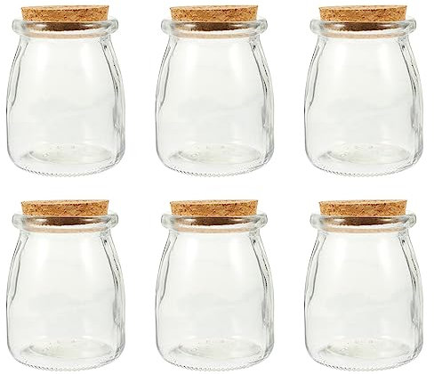 Warmhm 6sätze Glasflaschen Zum Aufbewahren Von Milch Pudding Und Joghurt Leere Tragbare Flaschen Aus Hochwertigem Material Für Küche Und Diy-projekte
