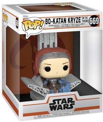 Funko POP! Deluxe: Star Wars: The Mandalorian - BO-Katan with Throne | Offizielles Sci-Fi Merch - Vinyl Sammelfigur als Regal Deko - Geschenkidee zum Geburtstag für Fans und Sammler