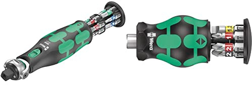 Wera 05004280001 8009 Zyklop Pocket Set 1, Ratchet Set, 13 Pieces, Black-Green & Kraftform Kompakt Stubby Magazine 2, 6 Pieces, 05008874001