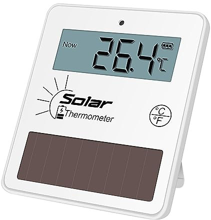 Folpus Thermomètre à affichage LCD à effet de serre Thermomètre solaire d'intérieur extérieur pour entrepôt, Style b