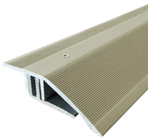 ufitec Profilsystem für Parkett- und Laminatböden - für Belagshöhen von 7-16 mm - viele Farben lieferbar (Niveauausgleichsprofil | 100 cm lang, Gold Hell)