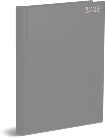 PaulStore 2026 A4 A5 A6 Day to Page/Week To View Diary Full Year Planner Desk Saturday Sunday Shared Page (A5 Wtv, Grey)