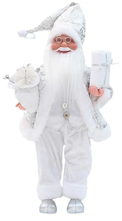 Harilla 45,7 cm großer Weihnachtsmann, stehend, Weihnachtsfigur, Dekoration, Weiß