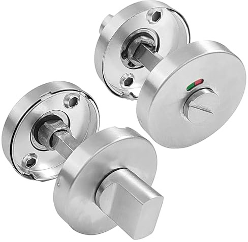 2 Stück WC Türschloss, Rostfreiem Stahl WC Schloss, 53 * 10MM Badezimmer Türschloss Geeignet für öffentliche Toiletten, Umkleideräume, Mutter- Und Babyzimmer Türbeschläge & -Schlösser
