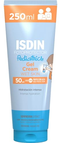 ISDIN Pediatrics Gel Cream LSF 50 wasserfeste Sonnencreme für Kinder und Babys, 250 ml Creme