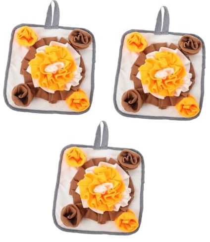 Sosoport 3stücke Schnüffelmatte Für Kleine Haustiere rutschfeste Futterunterlage Aus Fleece Für Kaninchen Und Meerschweinchen Fördert Langsames Fressen Und Natürliche Futtersuche